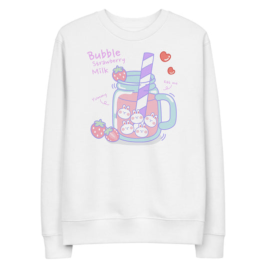 Strawberry bunny yume kawaii unisex organic cotton sweatshirt