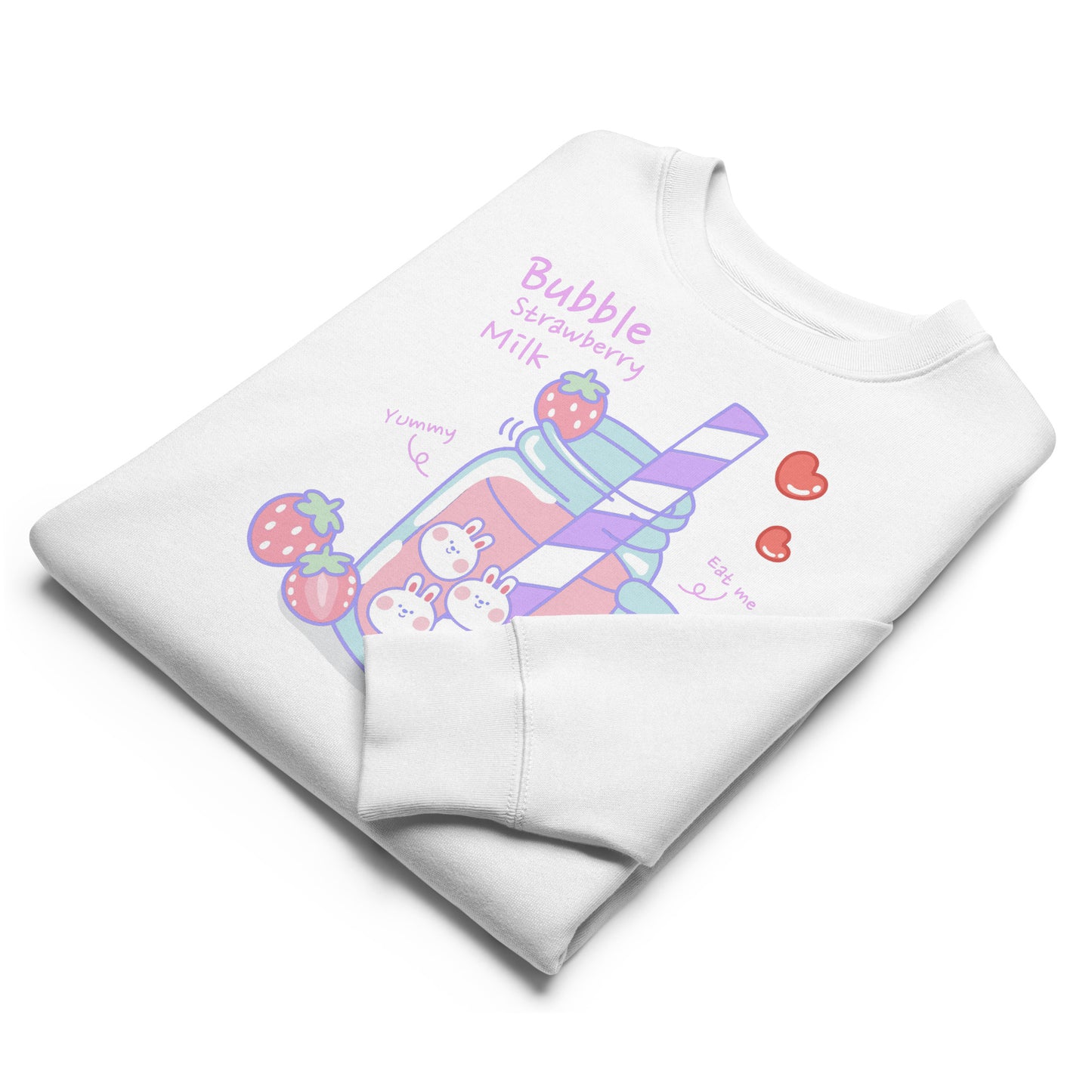 Strawberry bunny yume kawaii unisex organic cotton sweatshirt