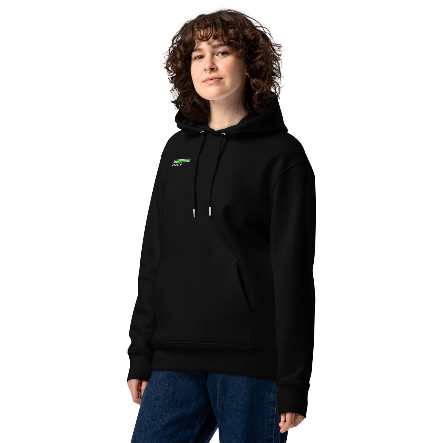 Health bar pixel art gamer unisex organic cotton hoodie