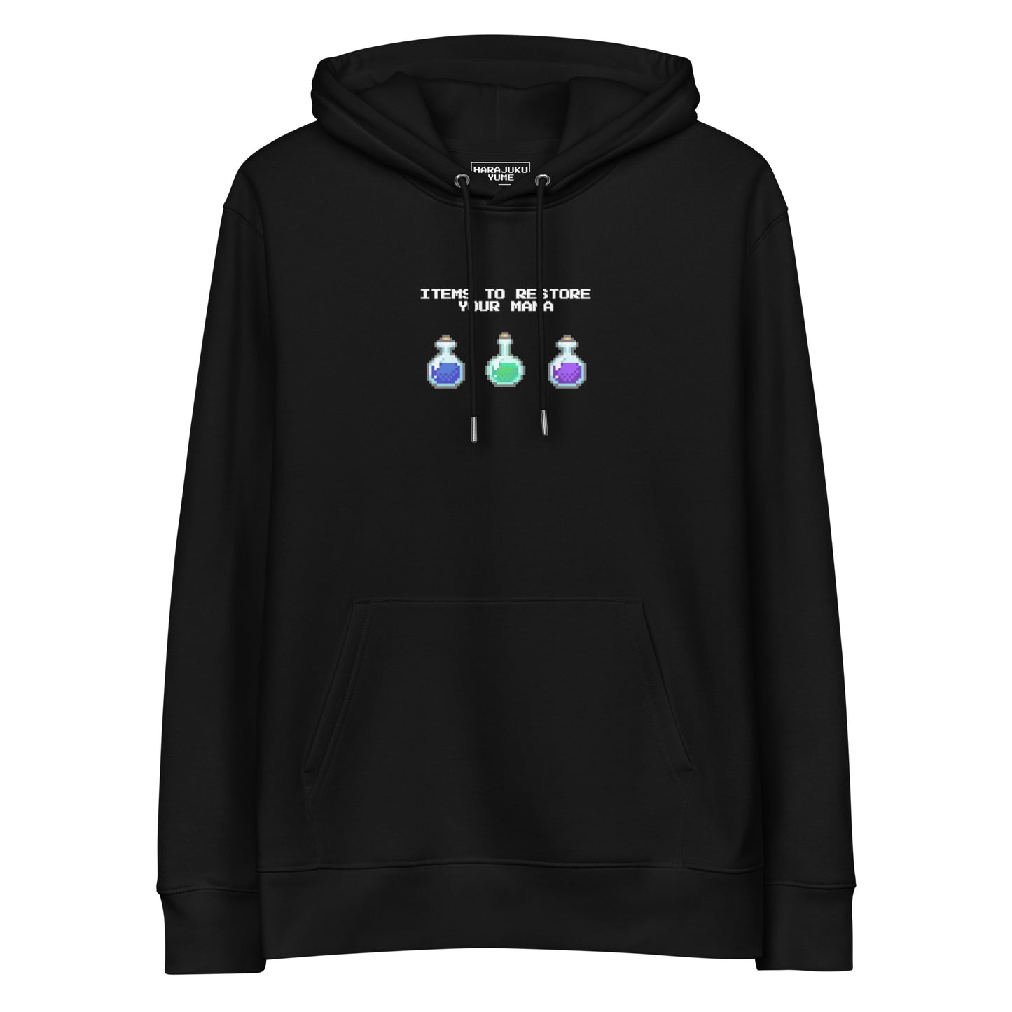 Gamer mana health potion items unisex organic cotton hoodie