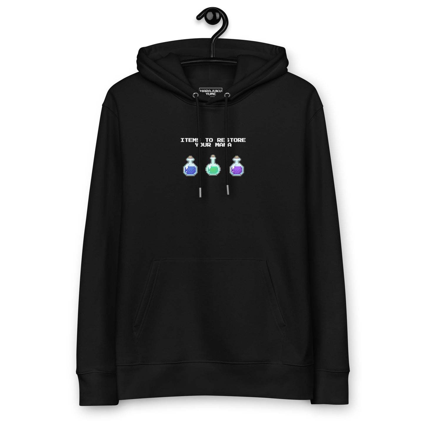 Gamer mana health potion items unisex organic cotton hoodie